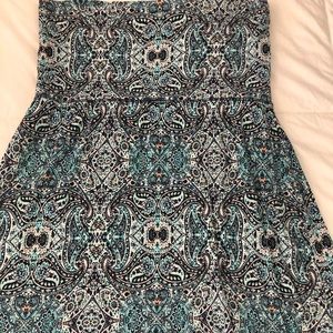 Artisan blue pattern maxi skirt